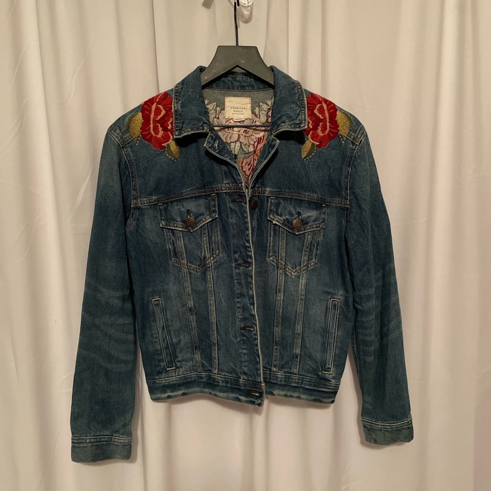 Embroidered denim jacket